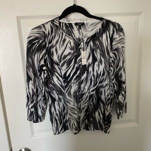 Animal Zebra Print 100％ Cotton Cardigan 3/4 Sleeve